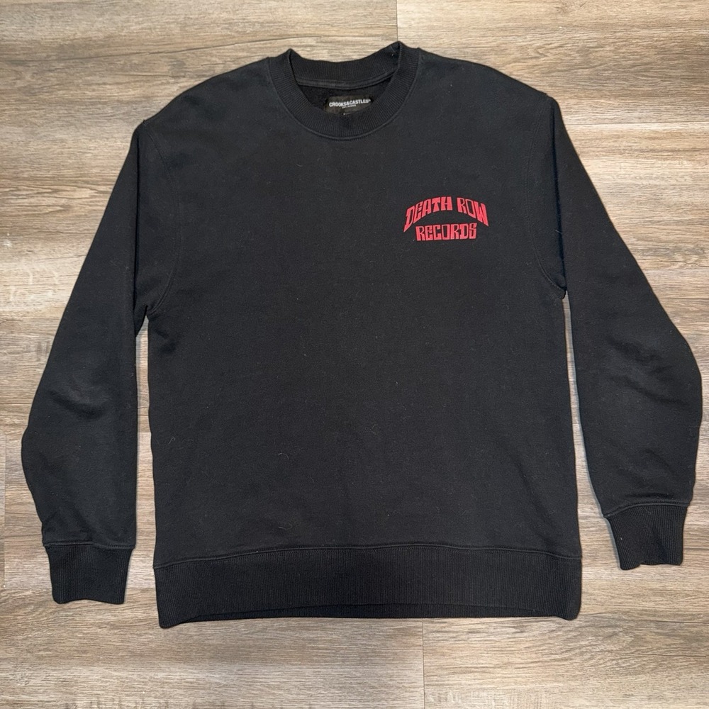 Crooks and Castles Death Row Records Black Sweatshirt Mens XS Vintage 90s Y2K